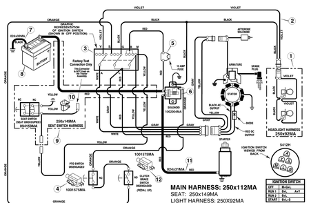 Electrical System Diagram and Parts List for 7800282-425307X51A 2008 Briggs and Stratton Lawn Tractor